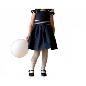 NEW RACHEL RILEY dot damask dress in navy blue